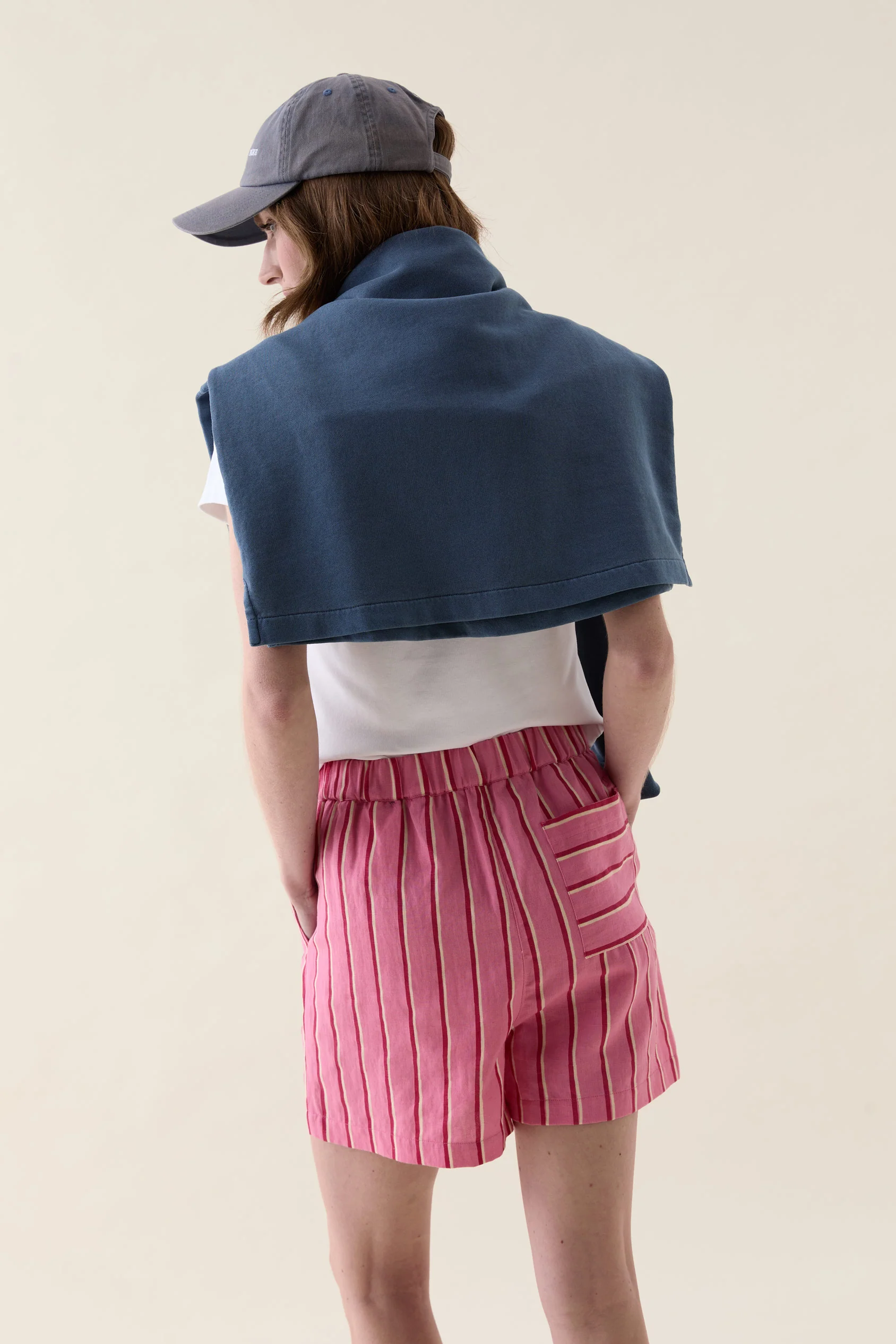 Bodiam Pink Painted Stripe Shorts - Image 7