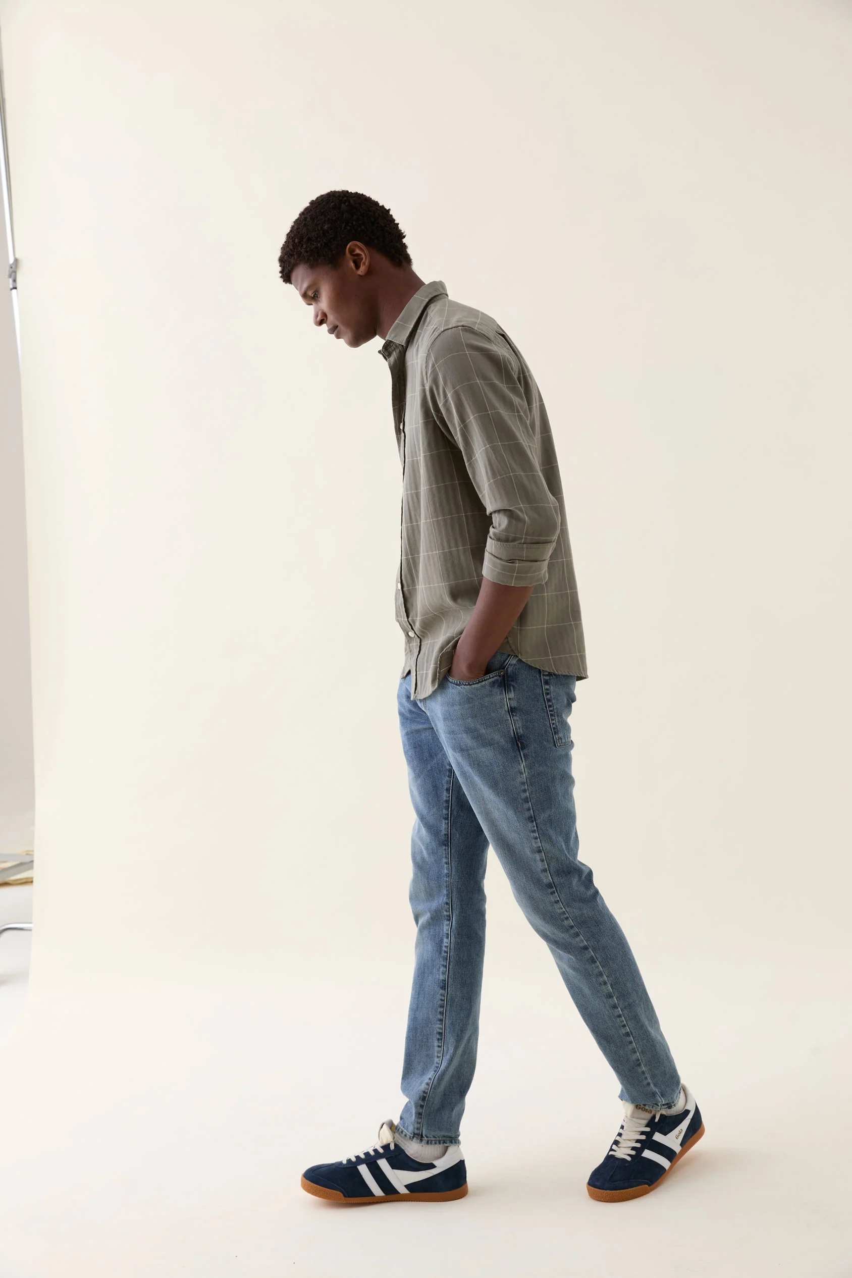 Halnaker Khaki Check Shirt - Image 6