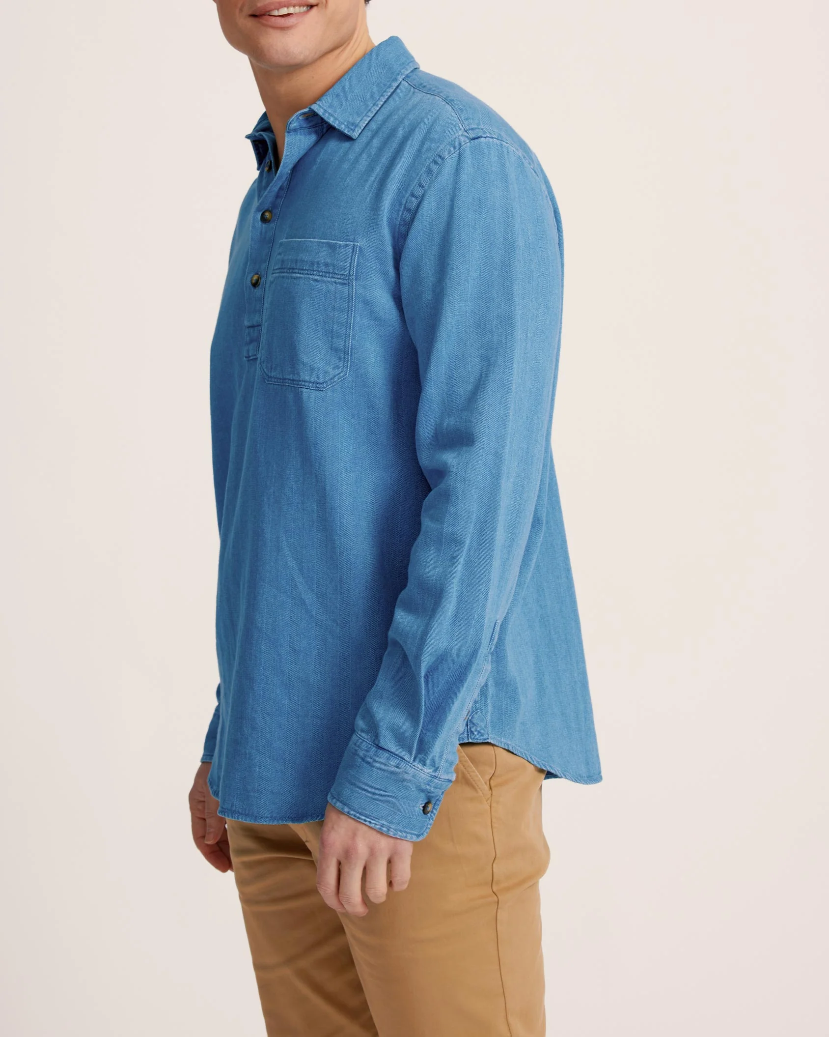 Harrison Herringbone Deckshirt - Image 3