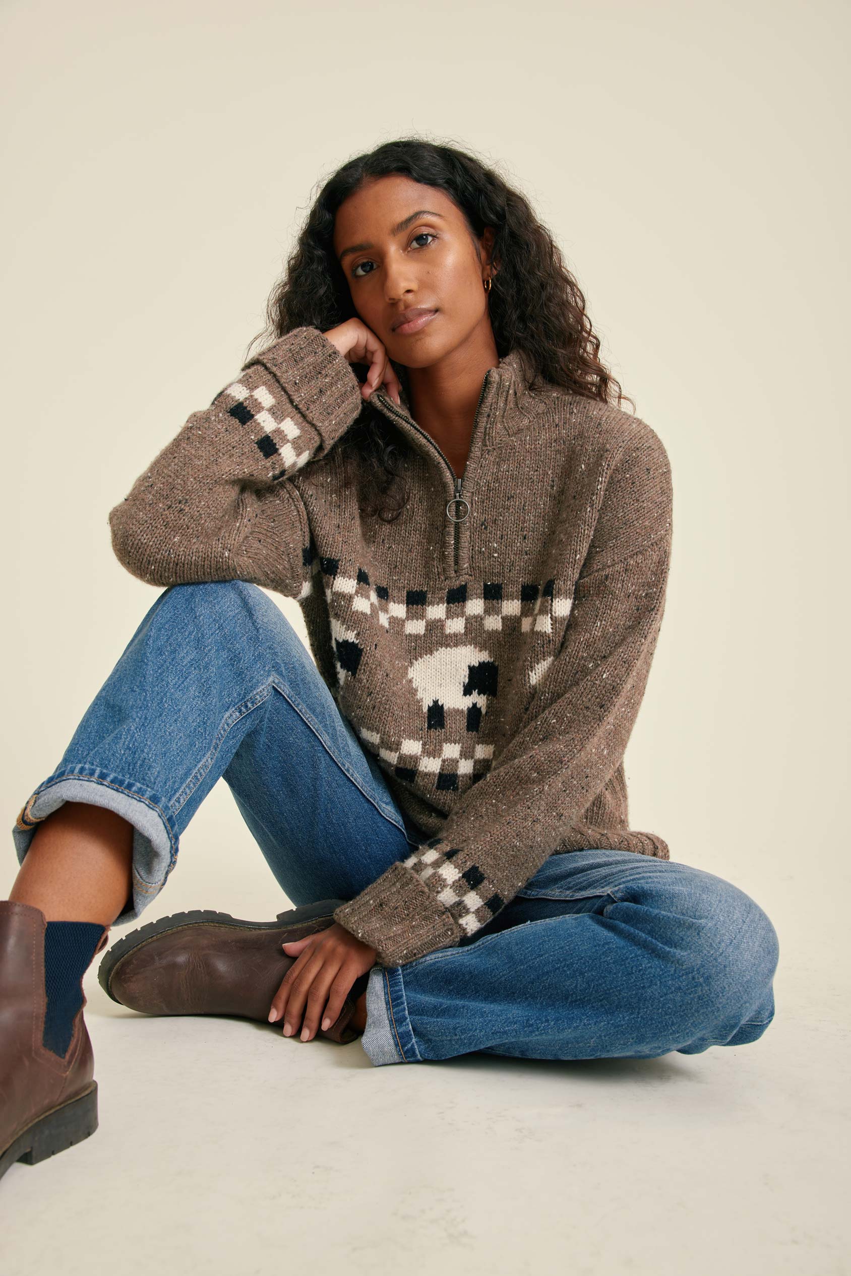 Montadale Sheep Half Zip Jumper - Image 4