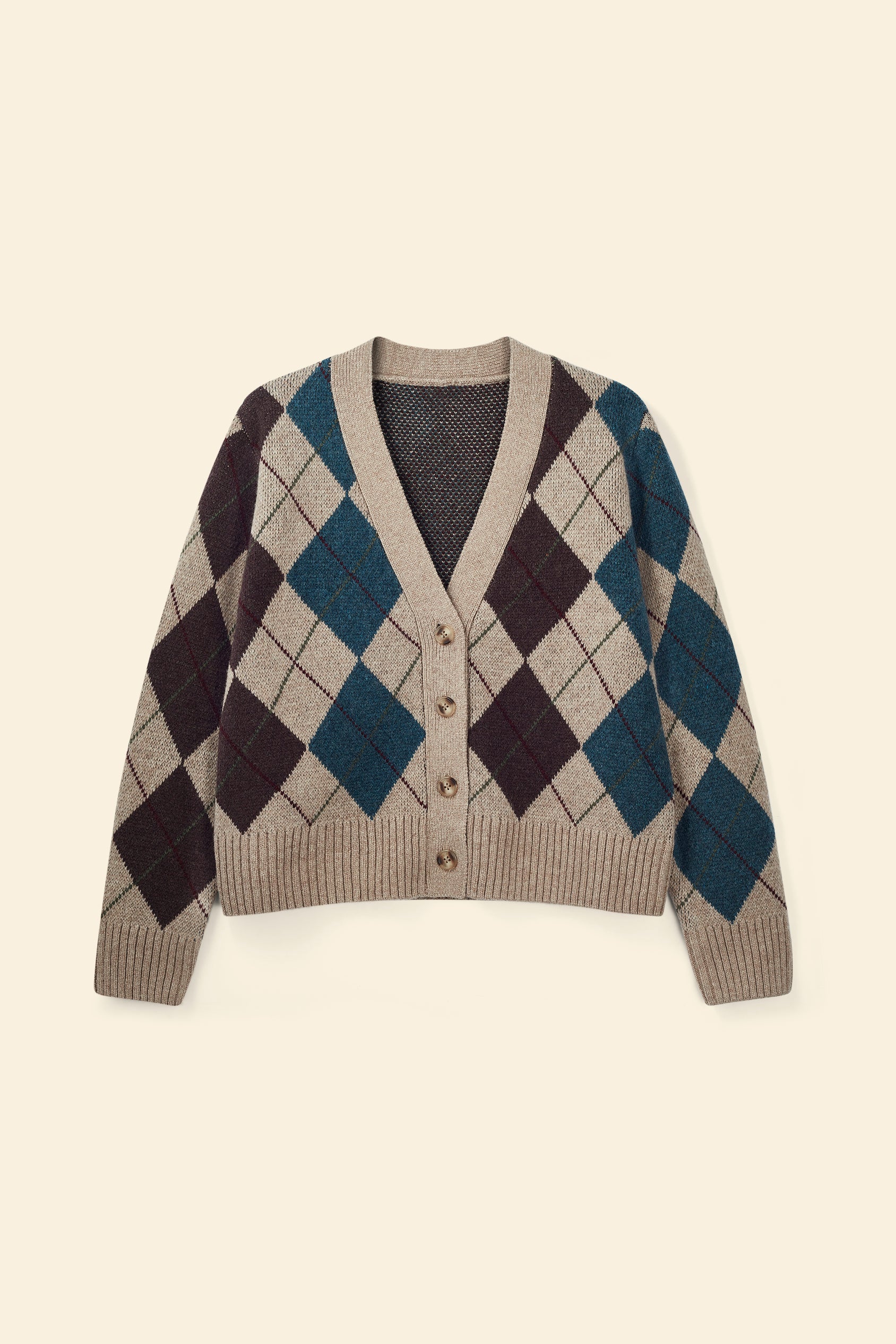 Pembroke Argyle Cardigan - Image 7