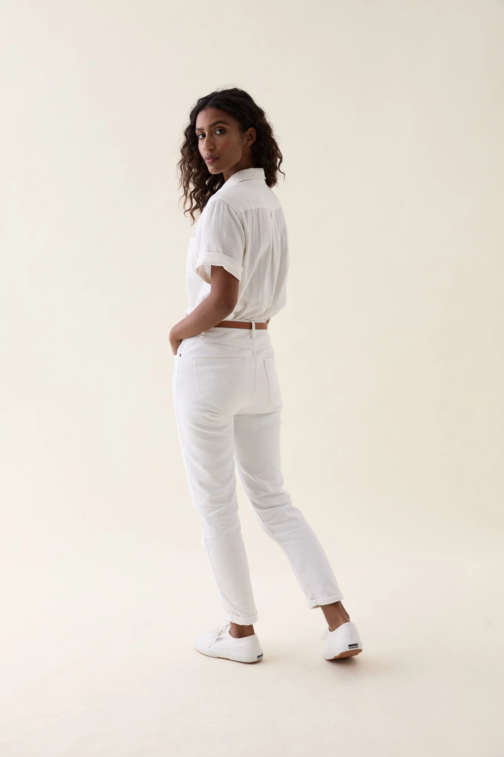 Sway Ecru Mom Jeans - Image 4